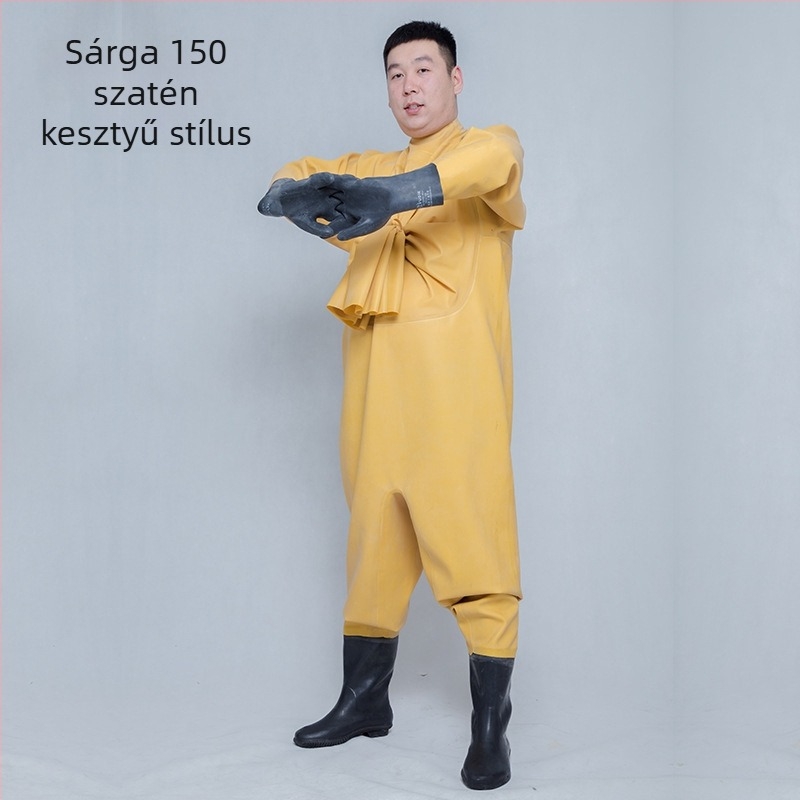 Gumiból készült horgász nadrág, teljes testvédelmet nyújt, 0 zseb, mellény nélkül