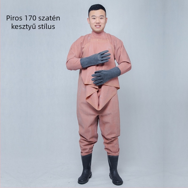 Gumiból készült horgász nadrág, teljes testvédelmet nyújt, 0 zseb, mellény nélkül