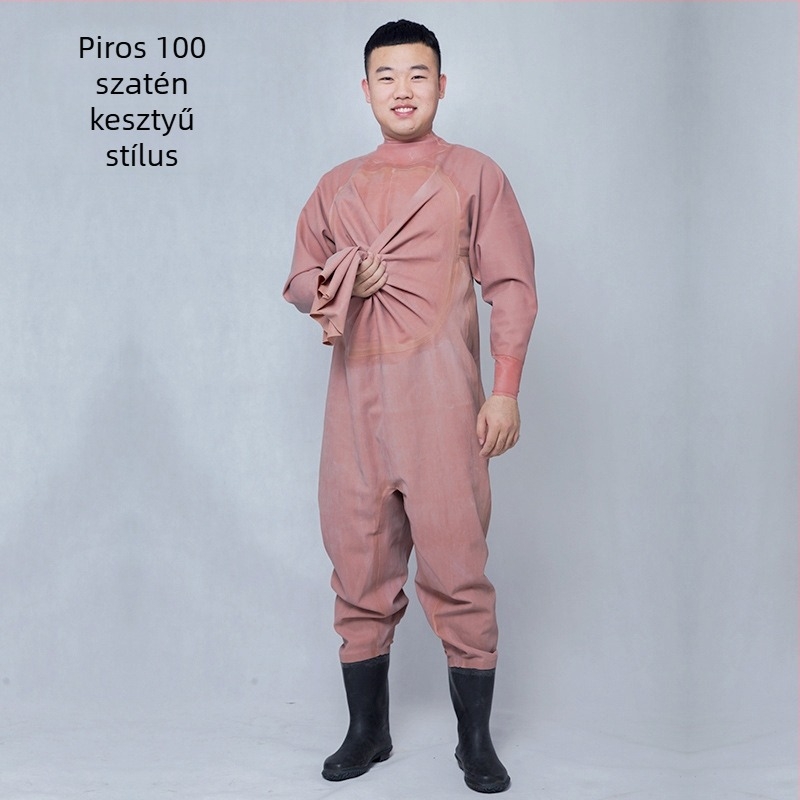 Gumiból készült horgász nadrág, teljes testvédelmet nyújt, 0 zseb, mellény nélkül