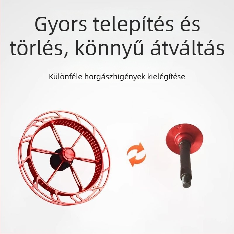 Spinning orsó horgászatához ultra-könnyű fém diszk kerékkel, egyszerűen szerelhető, anti-line jump mechanizmus, kézi dial kerék, tömege 40 g