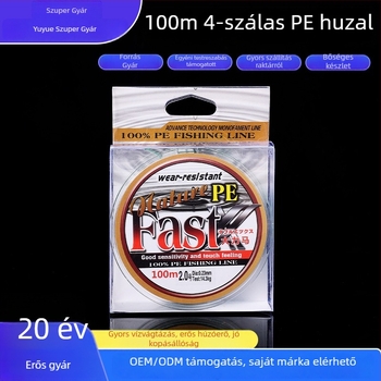 Nogai fő zsinór, 4-szálas PE kötésű, nagy szakítószilárdságú, kopásálló, tengeri horgászat, hossz 50/100/150 m