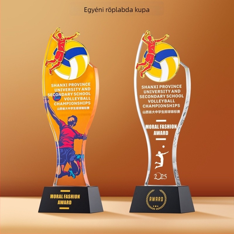 Sport kristály trófea testreszabható logóval, tömeg körülbelül 1 kg, Hanghao