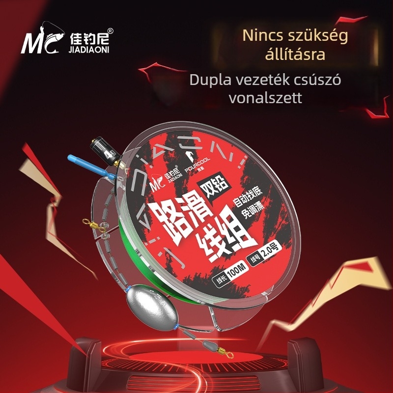 Csúszó úszókészlet hosszú dobásokhoz, kettős súlyú teherrel és fő zsinórral nagytestű halakhoz
