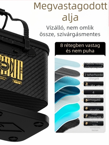 Élő halak számára készült, összecsukható, kemény falú EVA-anyagú halas vödör