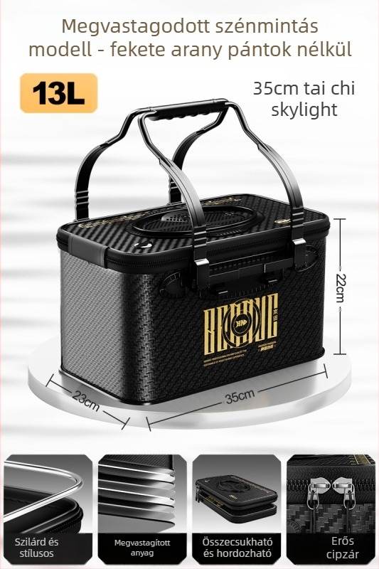 Élő halak számára készült, összecsukható, kemény falú EVA-anyagú halas vödör