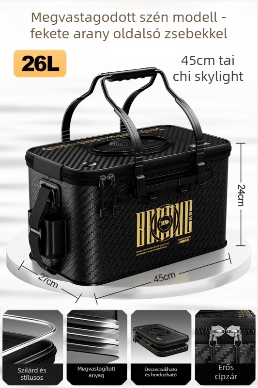 Élő halak számára készült, összecsukható, kemény falú EVA-anyagú halas vödör