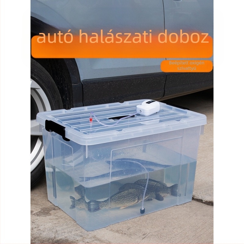 Autóhoz tervezett élőhalas vödör — műanyag akvárium doboz tengeri gyümölcsök akvakultúrájához