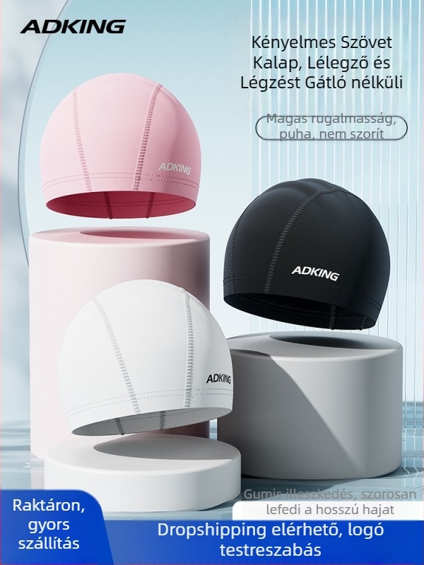 ADKING Felnőtt úszósapka — Vízálló, Légáteresztő, Hosszú hajhoz, Fülvédő, Spandex-poliészter