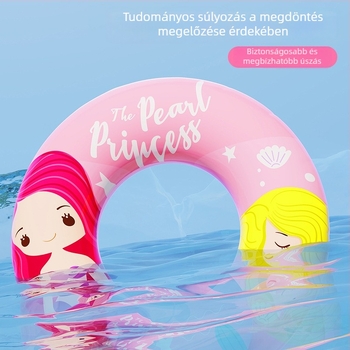 Gyerekeknek szóló úszó gyűrű karikatúra mintával, környezetbarát PVC, 20 silk vastagságú, felfújható