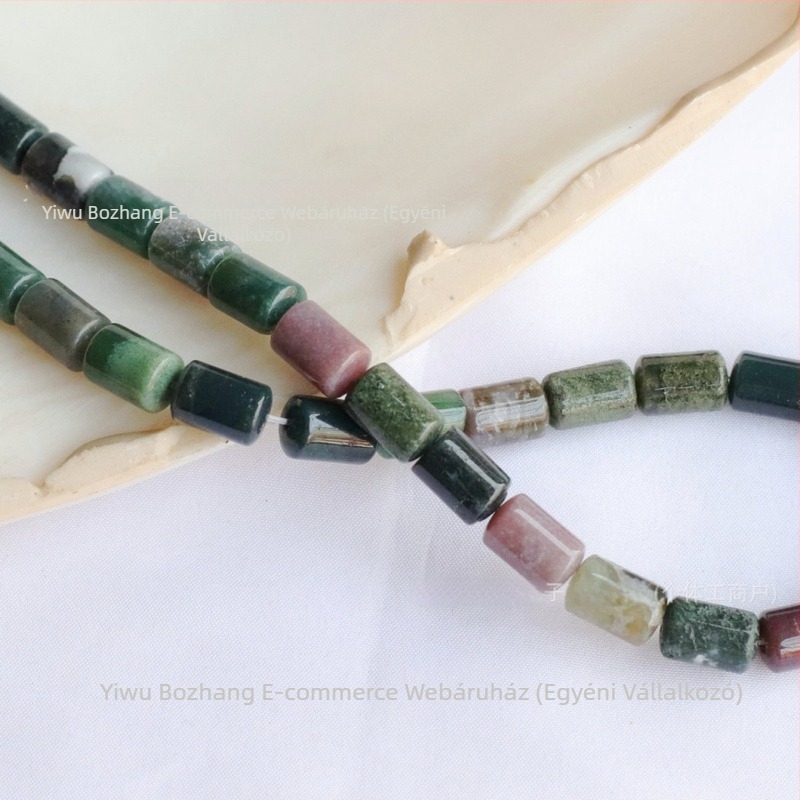 8x12 mm-es kör csőgyöngyök sárga jade, rózsaszín kvarc, olívás jade és pettyezett kő – DIY ékszer gyöngy karkötőhöz