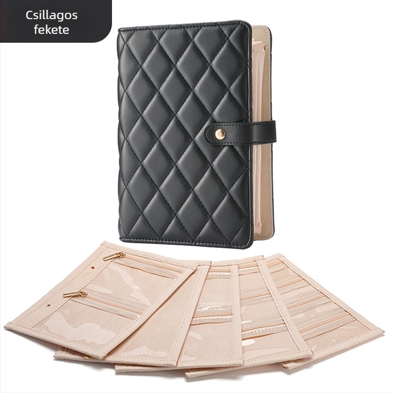 Új nagy bőr ékszertároló, oxidáció elleni védelem, testreszabható utazó clutch velúr zacskóval