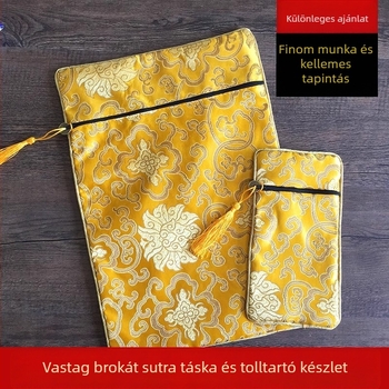 Sutra textil táska cipzárral és csattal, írásos anyagok tárolására (kategória: ékszertáska; anyag: egyéb)