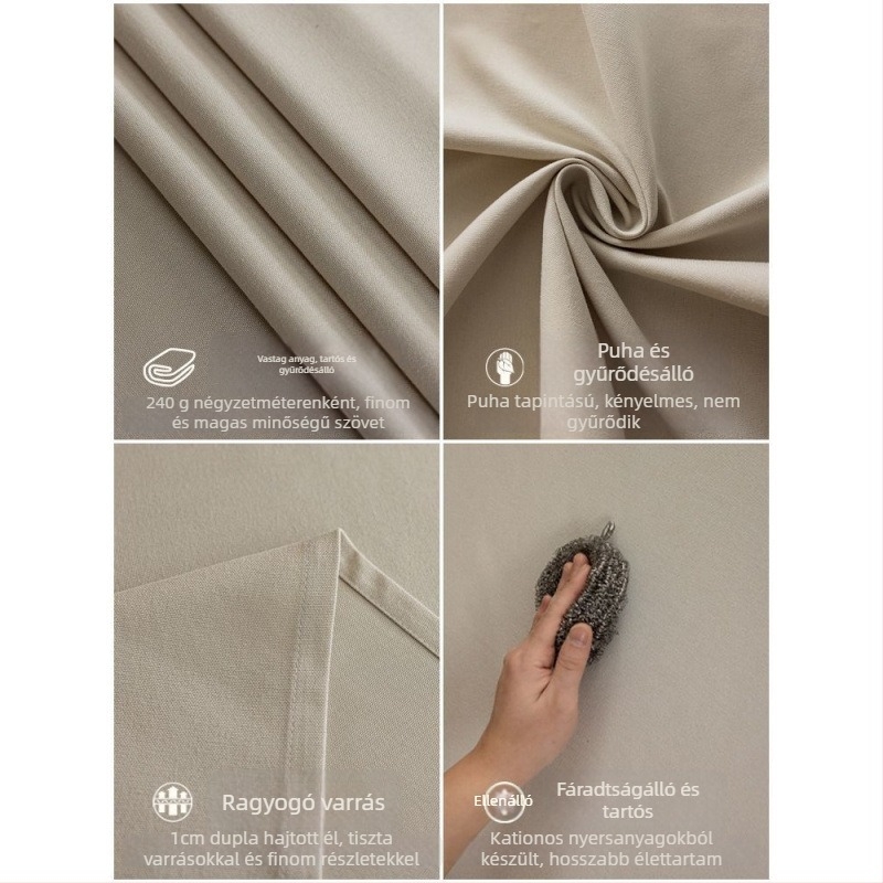 Téglalap alakú asztalterítő teázáshoz, pamut-len, egyszínű, modern minimalist stílus, prémium