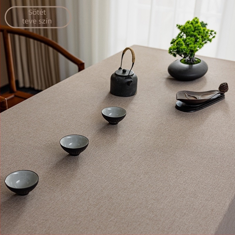 Téglalap alakú asztalterítő teázáshoz, pamut-len, egyszínű, modern minimalist stílus, prémium