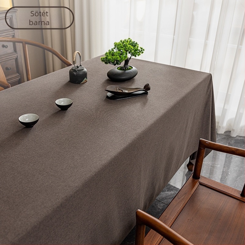 Téglalap alakú asztalterítő teázáshoz, pamut-len, egyszínű, modern minimalist stílus, prémium