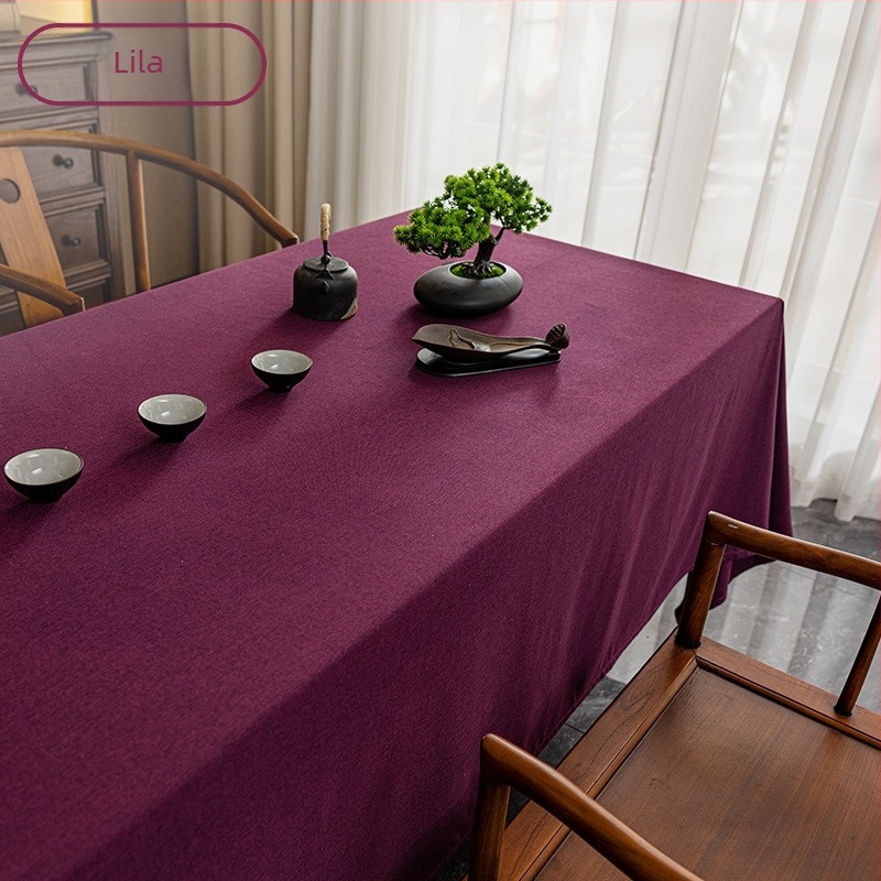 Téglalap alakú asztalterítő teázáshoz, pamut-len, egyszínű, modern minimalist stílus, prémium