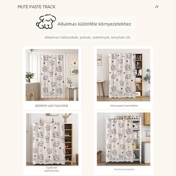 Vászonanyagú ajtófüggöny szekrényekhez — anyag: vászon, típus: textil ajtófüggöny, modern minimalist stílus, tájkép mintázat