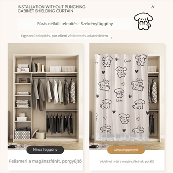 Vászonanyagú ajtófüggöny szekrényekhez — anyag: vászon, típus: textil ajtófüggöny, modern minimalist stílus, tájkép mintázat