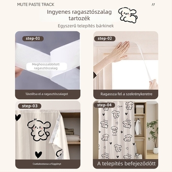 Vászonanyagú ajtófüggöny szekrényekhez — anyag: vászon, típus: textil ajtófüggöny, modern minimalist stílus, tájkép mintázat