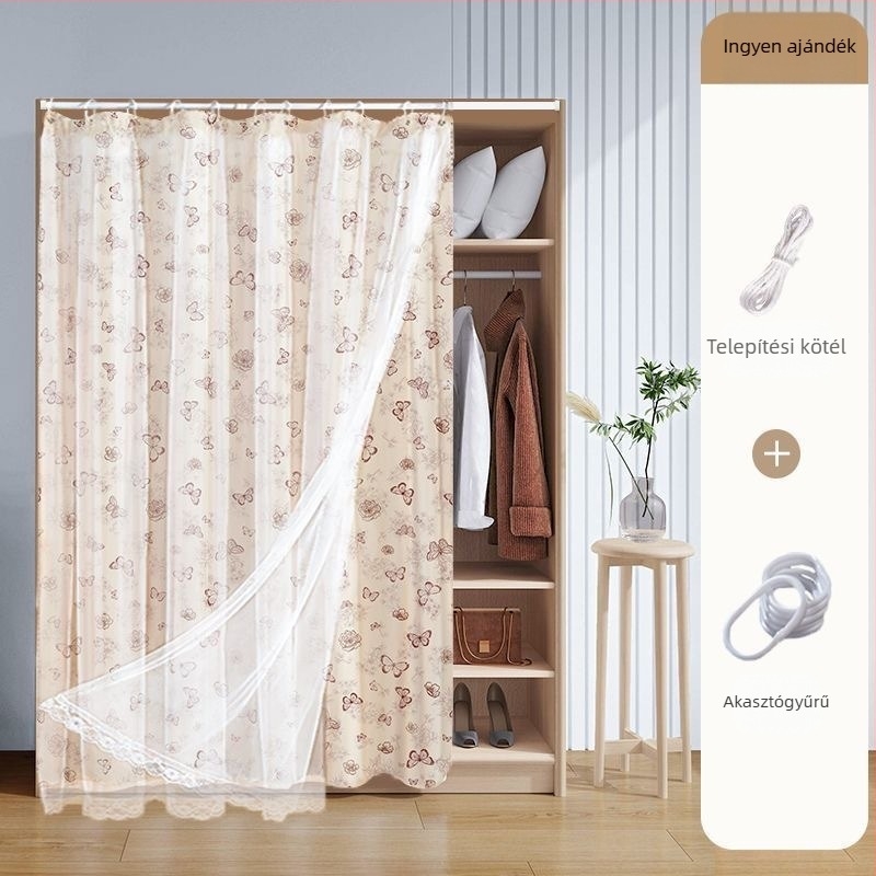 Vászonanyagú ajtófüggöny szekrényekhez — anyag: vászon, típus: textil ajtófüggöny, modern minimalist stílus, tájkép mintázat