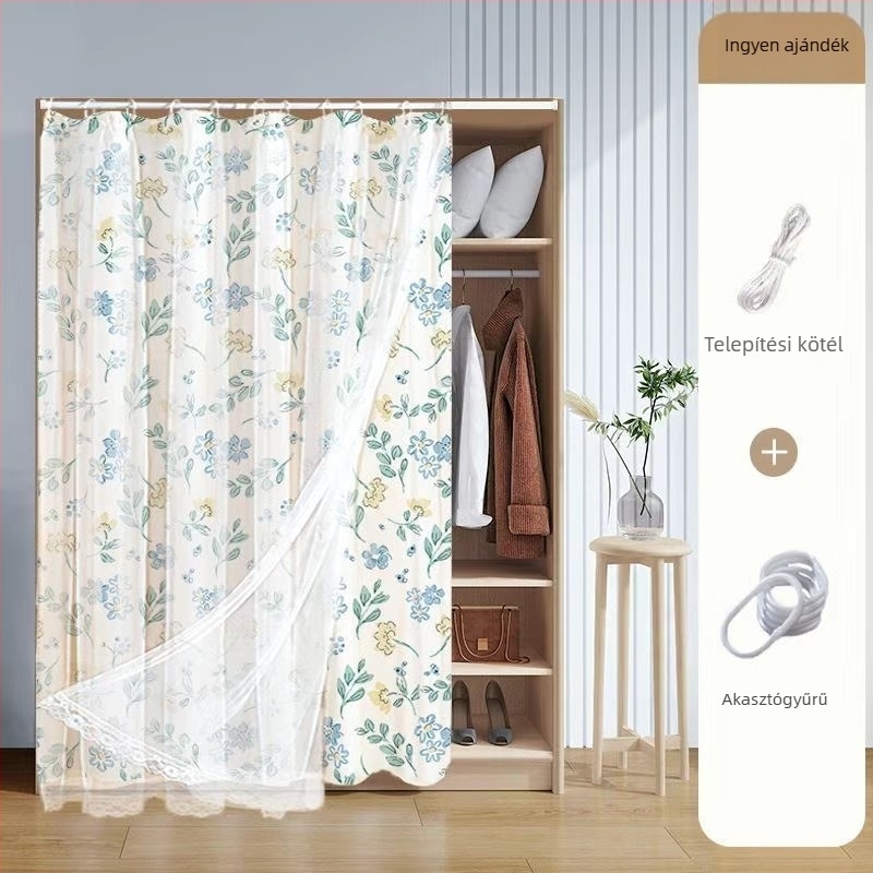 Vászonanyagú ajtófüggöny szekrényekhez — anyag: vászon, típus: textil ajtófüggöny, modern minimalist stílus, tájkép mintázat