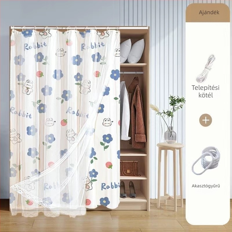 Vászonanyagú ajtófüggöny szekrényekhez — anyag: vászon, típus: textil ajtófüggöny, modern minimalist stílus, tájkép mintázat