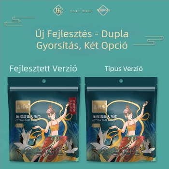 Texture Növényi rostból készült tömörített arc törlőkendő, Extra vastag, 50 g+, egyszer használatos, utazáshoz