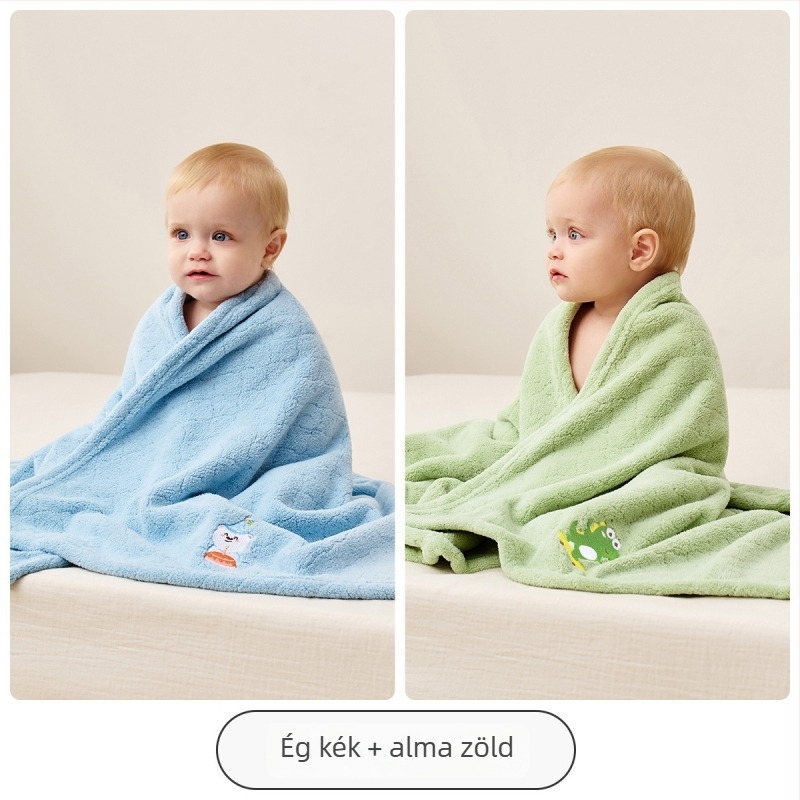 Baba fürdőlepedő – újszülött, korall fleece, 100–120 g, szegélyezés, Joyncleon/Jingqi