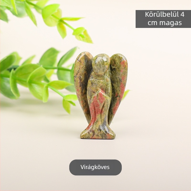 Természetes kristály angyali dísz – kristály anyag, geometriai forma, modern minimalista stílus, kód 1687, kartonos csomagolás
