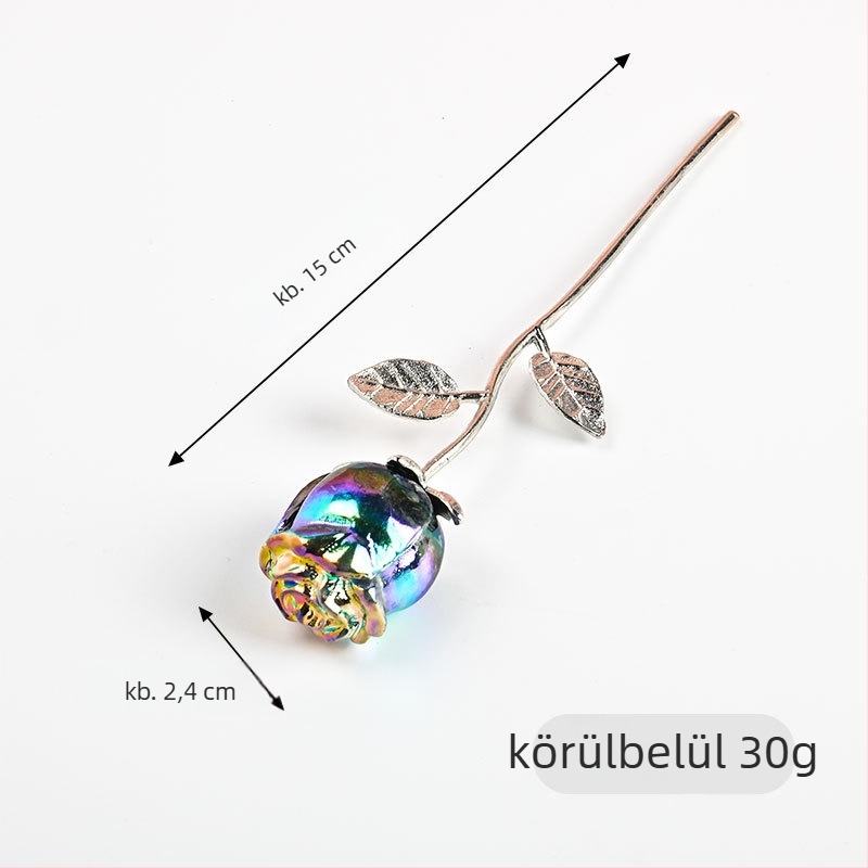 Rózsa alakú kristálydísz – nyers kő, modern minimalista stílus, természetes kristály