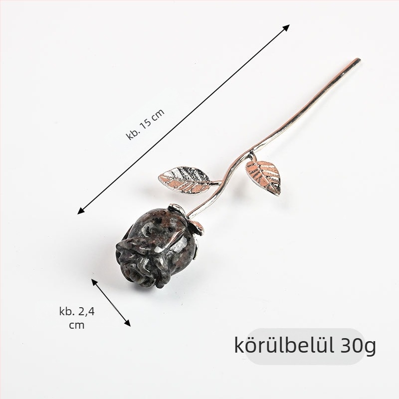 Rózsa alakú kristálydísz – nyers kő, modern minimalista stílus, természetes kristály