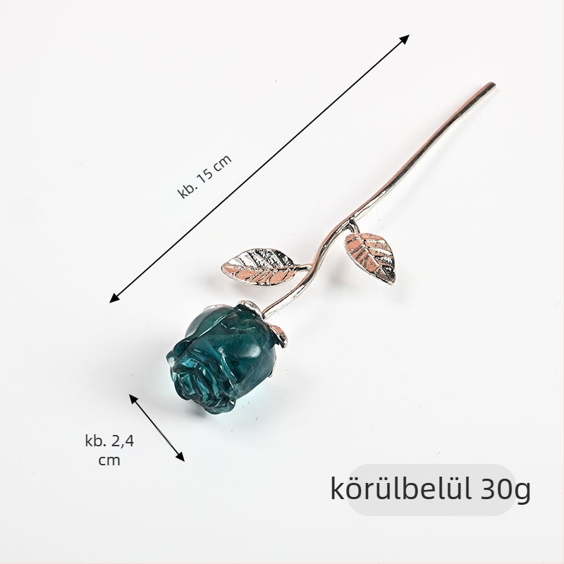 Rózsa alakú kristálydísz – nyers kő, modern minimalista stílus, természetes kristály