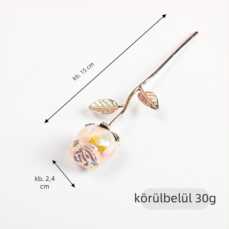 Rózsa alakú kristálydísz – nyers kő, modern minimalista stílus, természetes kristály