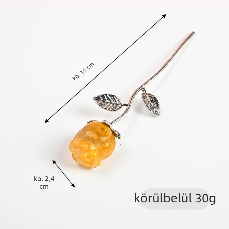 Rózsa alakú kristálydísz – nyers kő, modern minimalista stílus, természetes kristály