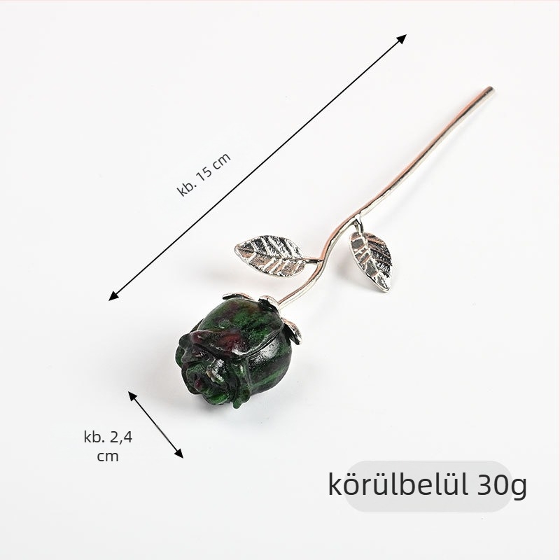 Rózsa alakú kristálydísz – nyers kő, modern minimalista stílus, természetes kristály