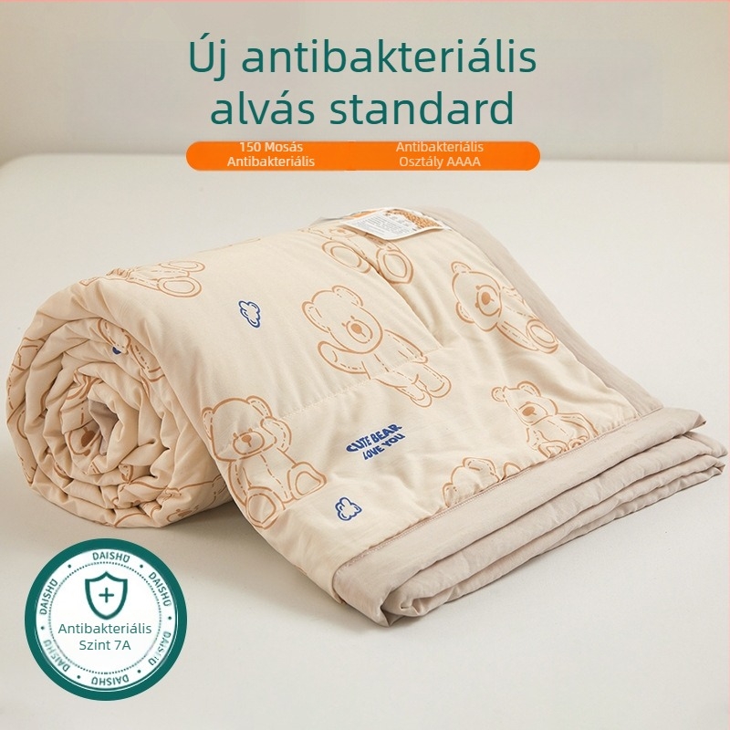 Jielia 7A Nyári pamut mosógépben mosható quilt, pamut anyag, poliészter töltet, reaktív nyomtatás és festés, stílus: kis friss