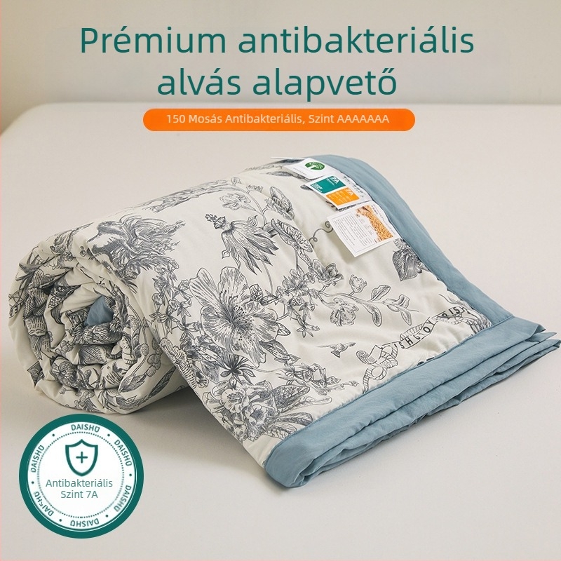 Jielia 7A Nyári pamut mosógépben mosható quilt, pamut anyag, poliészter töltet, reaktív nyomtatás és festés, stílus: kis friss