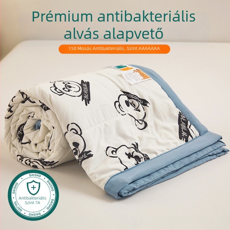 Jielia 7A Nyári pamut mosógépben mosható quilt, pamut anyag, poliészter töltet, reaktív nyomtatás és festés, stílus: kis friss