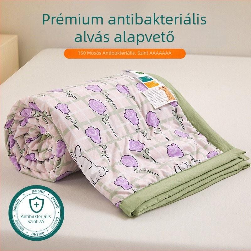 Jielia 7A Nyári pamut mosógépben mosható quilt, pamut anyag, poliészter töltet, reaktív nyomtatás és festés, stílus: kis friss