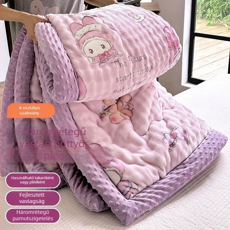 Tej Velvet háromrétegű quilt pléd, szója rost töltés, twill szövés, téli szezon, 3–3,5 kg