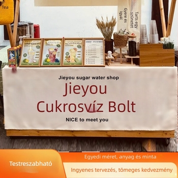Konopén alapú gobelin falikép piac-stand bemutatóhoz, falra akasztható reklámanyag, téglalap alakú minimalist dekoráció, testreszabható méret, gépi mosás