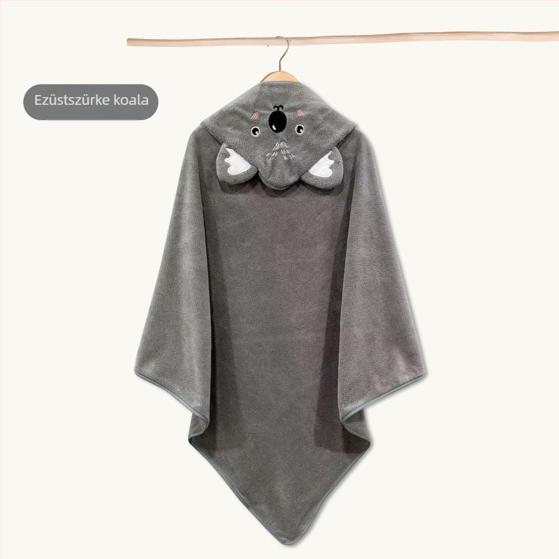 Gyerekeknek szóló fürdőköntös korall fleece anyagból, kapucnival, nedvszívó, gyorsan száradó, 200-300 g, testreszabható