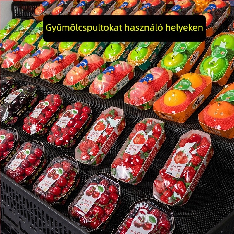  Papírtálcás gyümölcsök vitrines bemutatóhoz, friss és aranyos stílus, 2024 tél bevezetés