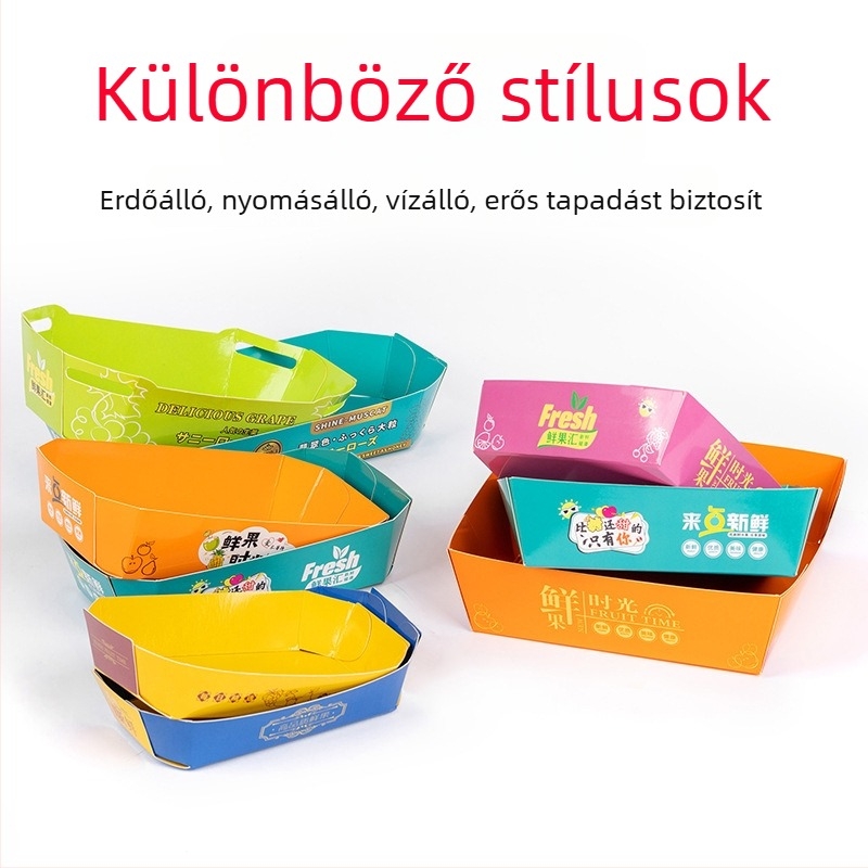  Papírtálcás gyümölcsök vitrines bemutatóhoz, friss és aranyos stílus, 2024 tél bevezetés