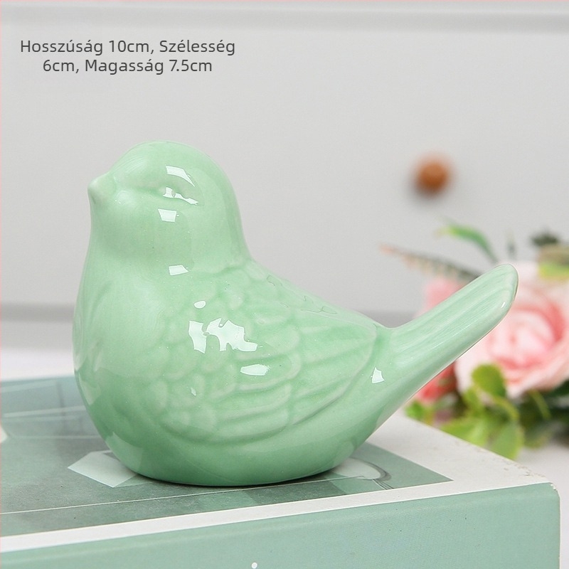 Kerámiából készült aranyos madárszobor, modern minimalist stílusú otthoni dekoráció, nappaliba és dolgozószobába, TV-állvány dekoráció