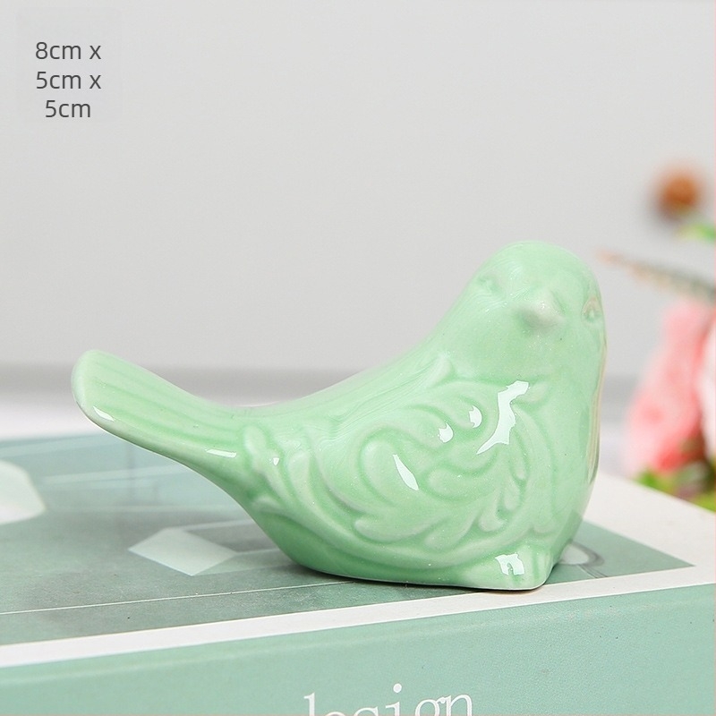 Kerámiából készült aranyos madárszobor, modern minimalist stílusú otthoni dekoráció, nappaliba és dolgozószobába, TV-állvány dekoráció