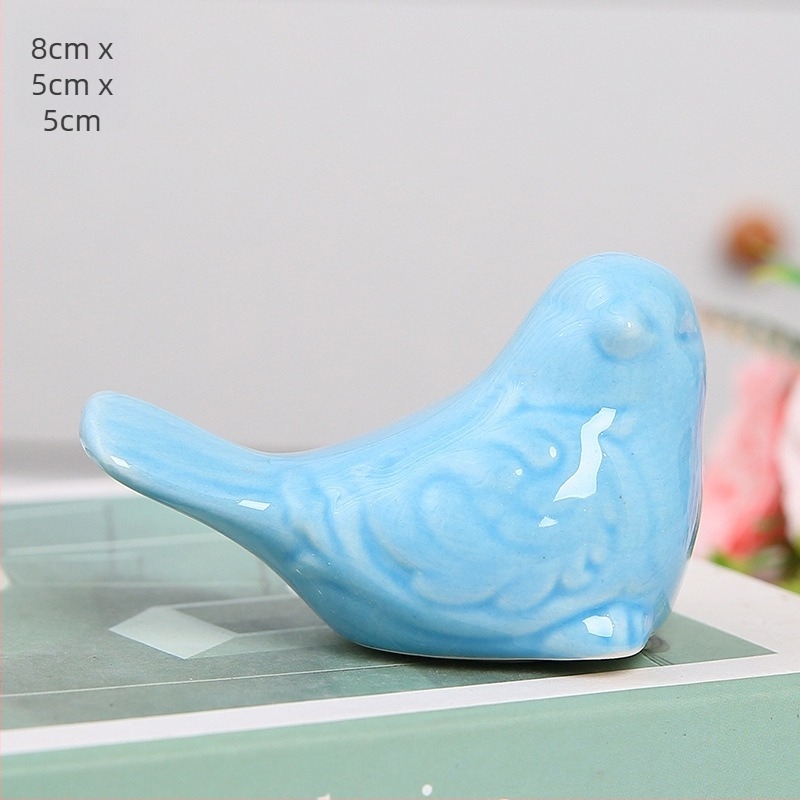 Kerámiából készült aranyos madárszobor, modern minimalist stílusú otthoni dekoráció, nappaliba és dolgozószobába, TV-állvány dekoráció