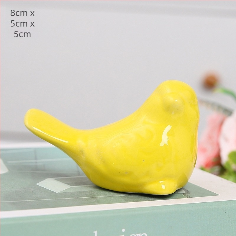 Kerámiából készült aranyos madárszobor, modern minimalist stílusú otthoni dekoráció, nappaliba és dolgozószobába, TV-állvány dekoráció