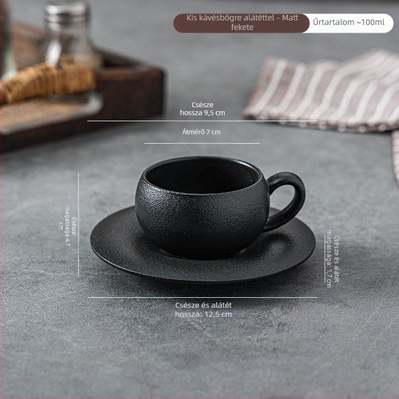 Kézben tartható retro porcelán kávéscsésze, latte art, könnyed luxus stílus, 300 ml