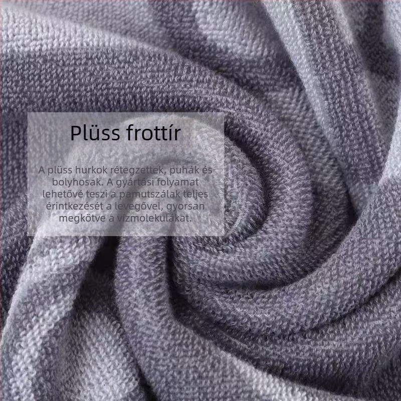 100% pamutból készült arc- és fürdő törölköző, 74 × 34 cm, puha és vastag, felnőtteknek